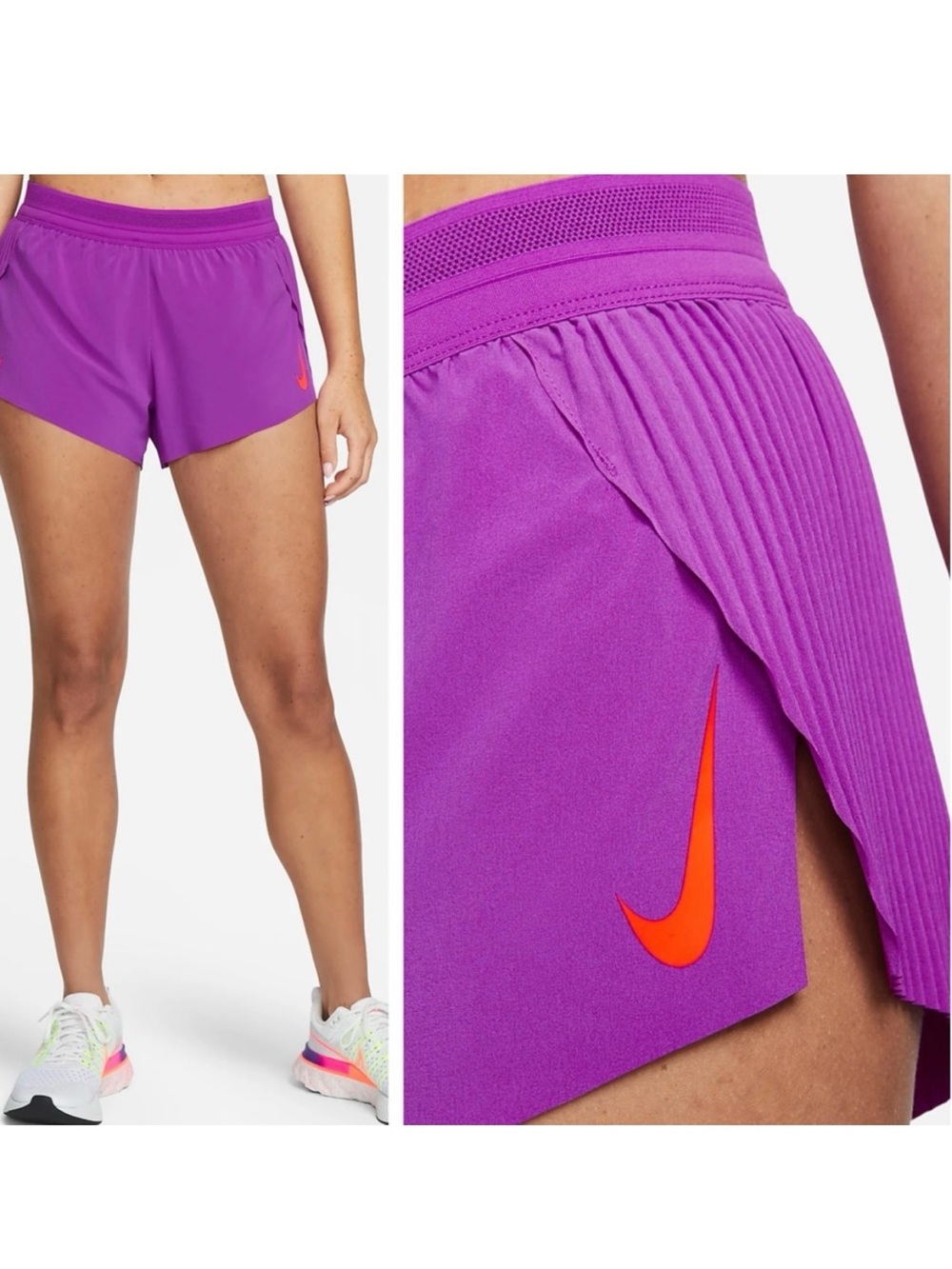 Nike Women's Purple AeroSwift Running Shorts Size Medium